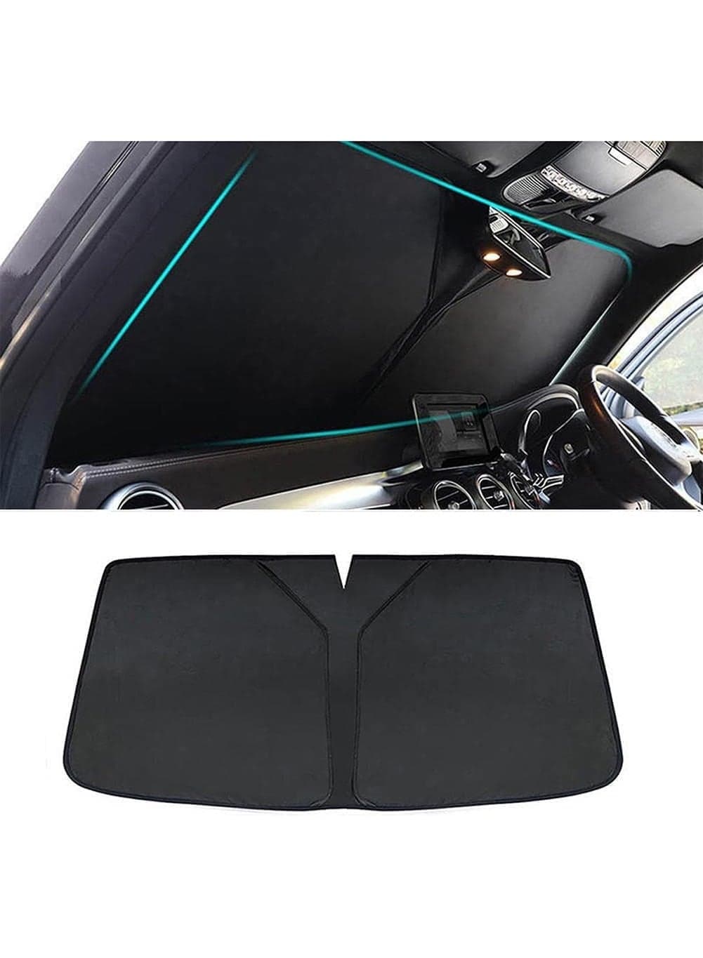 Car Windshield Sunshade for Chery Jetour T2 (2023-2024), Foldable Windscreen Sun Shade, Black