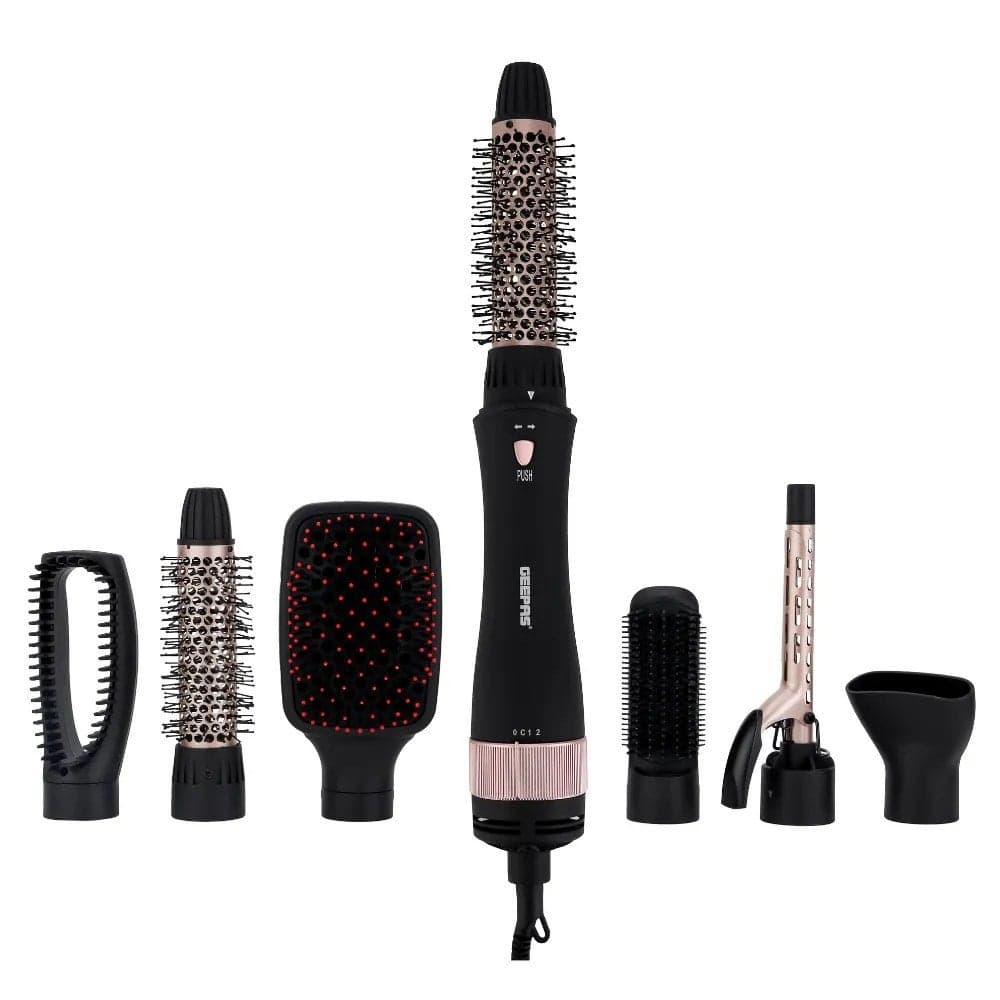 Geepas 8 in 1 Hair Styler GH86070 With 360degree Swivel Cord, 2 Speed And 7 Attachments