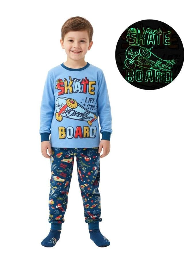 Skateboard Boys Glow in the dark Pajama Set
