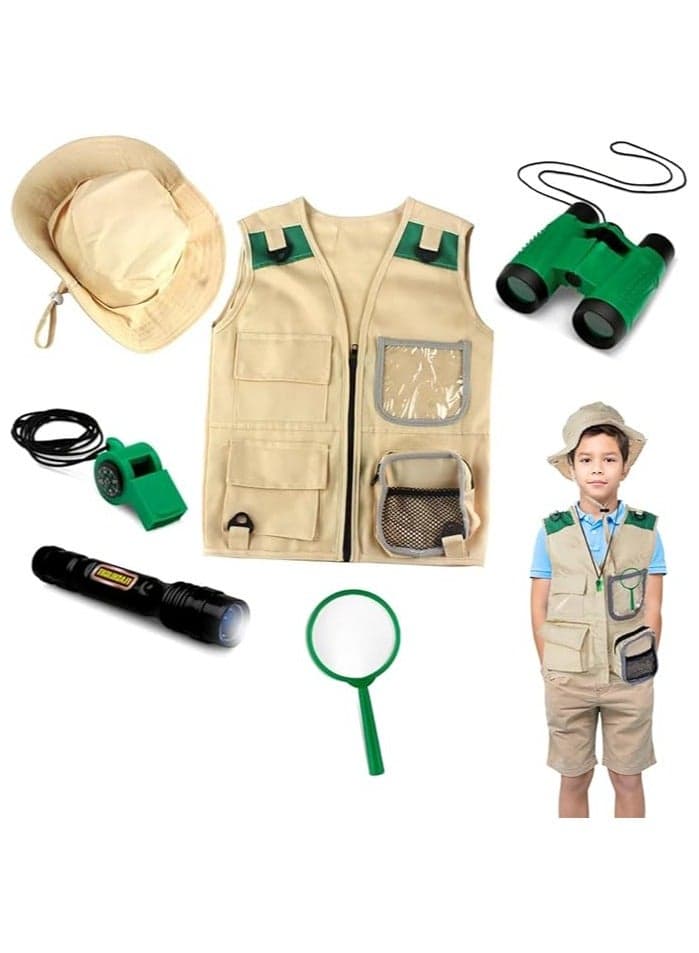 Home Smart Safari Costume Vest Hat and Other Accessories for Kids Explorer and Outdoor Activity Role Play Dress