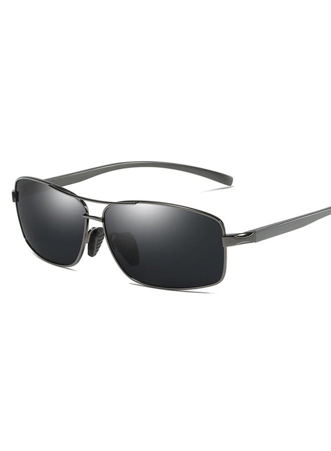 Men's Full Rim Polarized Rectangular Frame Sunglasses - Lens Size: 62 mm