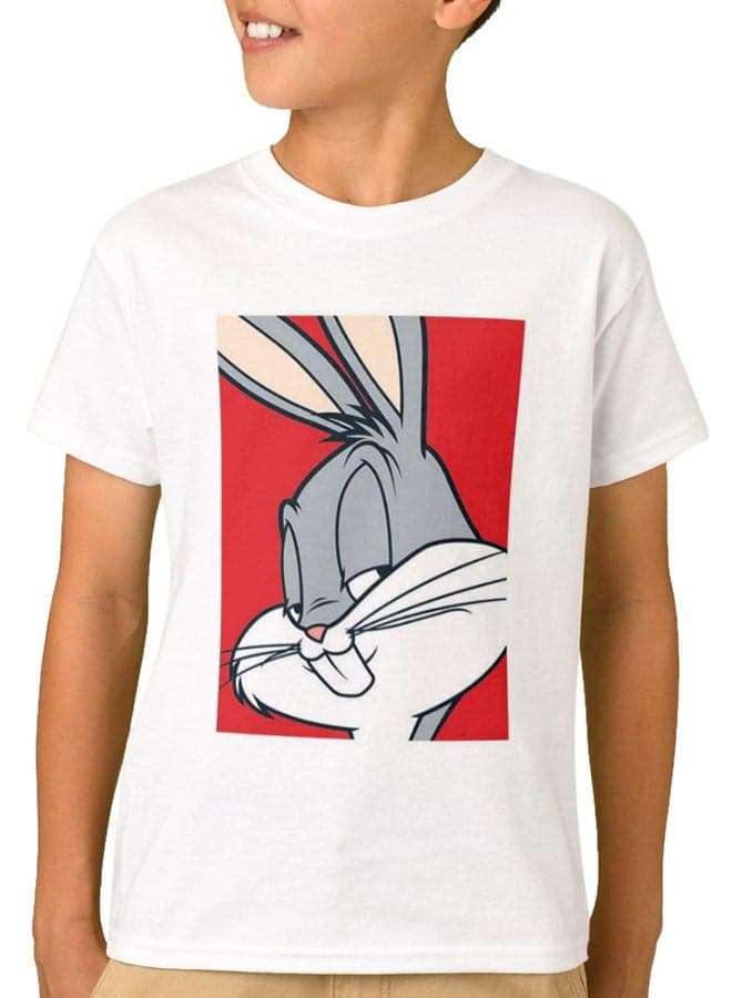 Bugs Bunny Print Short Sleeve T-Shirt White