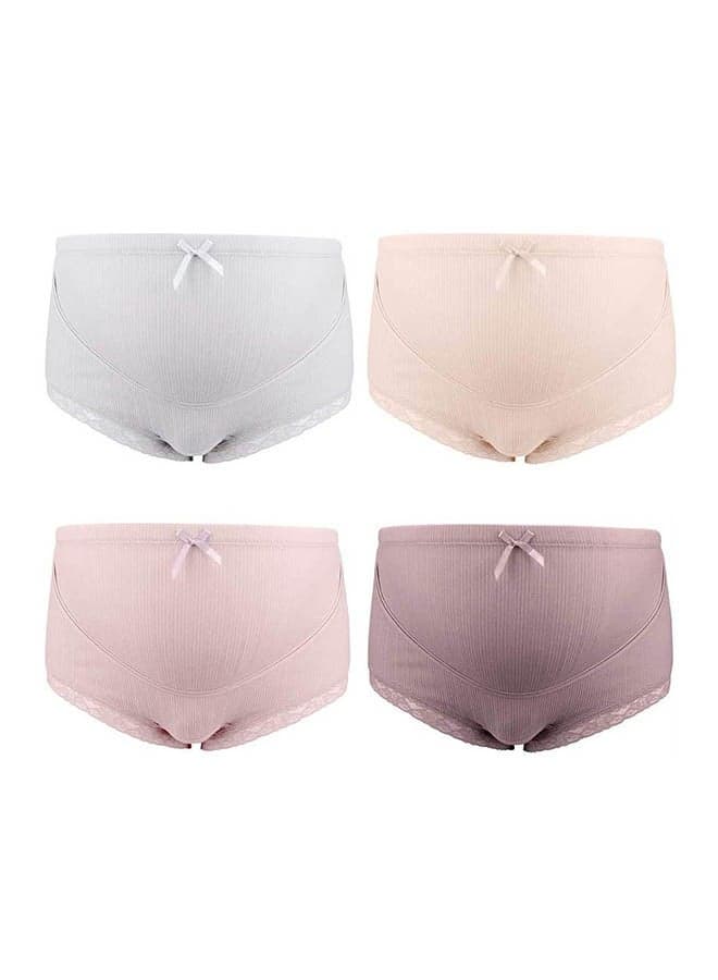 4-Piece Maternity Underwear Wo Over Bump Maternity Panties Multicolour