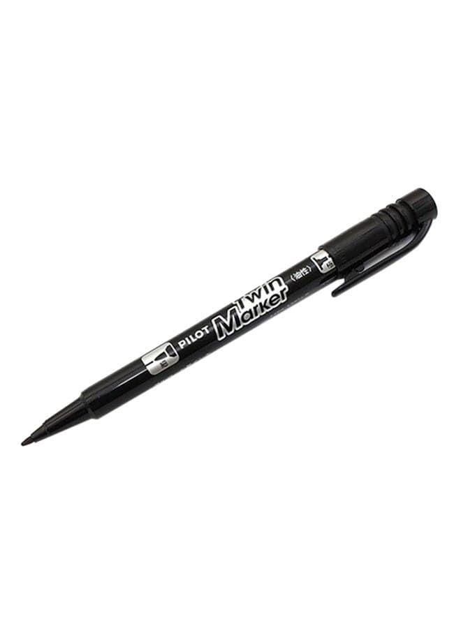 Fine Tip Twin Marker Pen Black