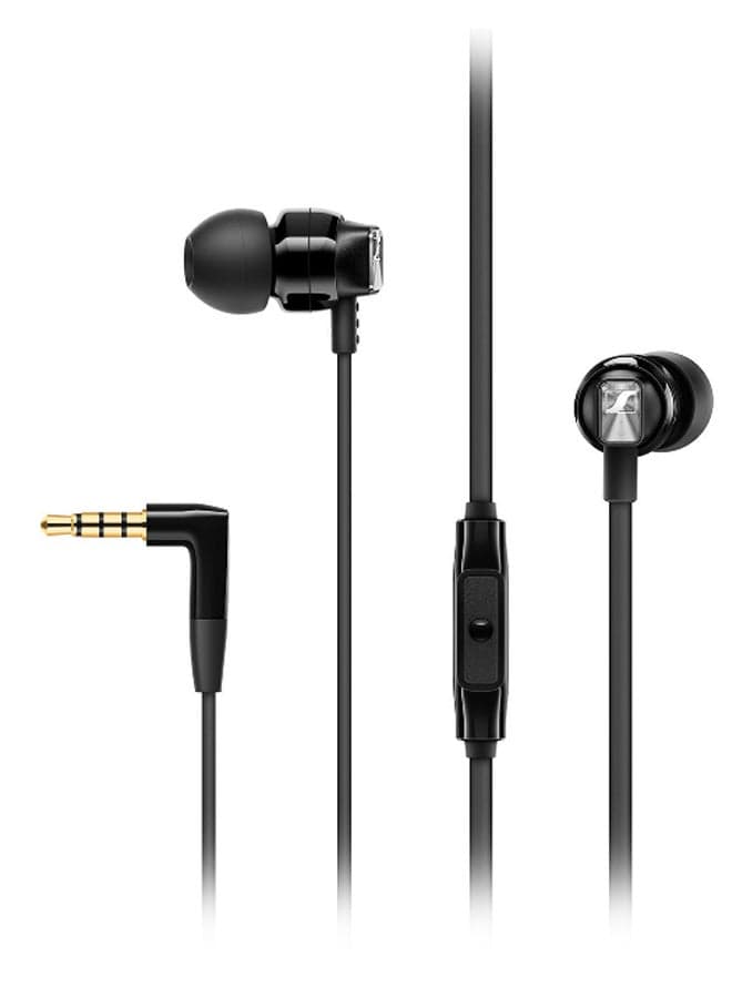 Ergonomic In-Ear Earphones With Built-In Microphone Black