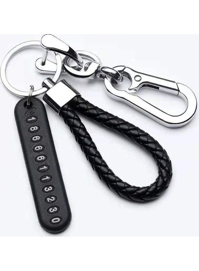 Anti-lost Car Keychain with Phone Number Card Keyring Phone Number Plate Key Ring Auto Vehicle Key Chain Accessories