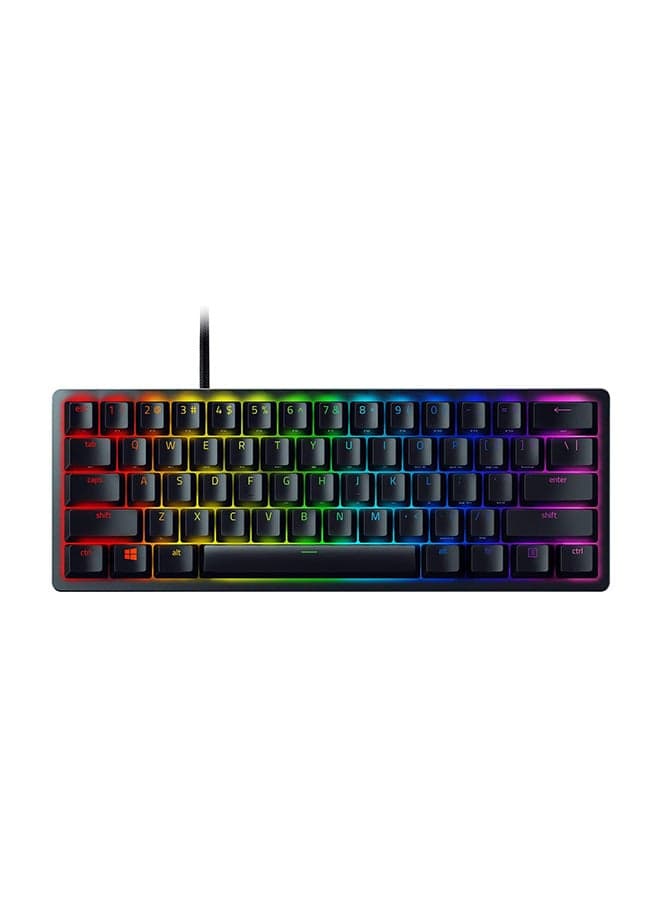 Huntsman Mini 60% Gaming Keyboard (Purple Switches): Fast Keyboard Switches, Clicky Optical Switches, Chroma RGB Lighting, PBT Keycaps, Onboard Memory, Snap Tap - Black