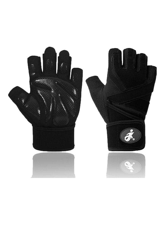 Breathable Weightlifting Gym Workout Fitness Gloves Black S Size 25.00 x 4.00 x 16.00cm