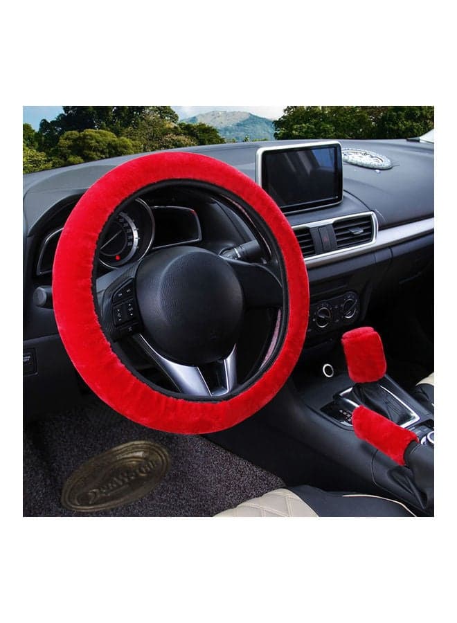 Fluffy 3 pcs Steering Wheel / Handbrake / Gear Shift Cover