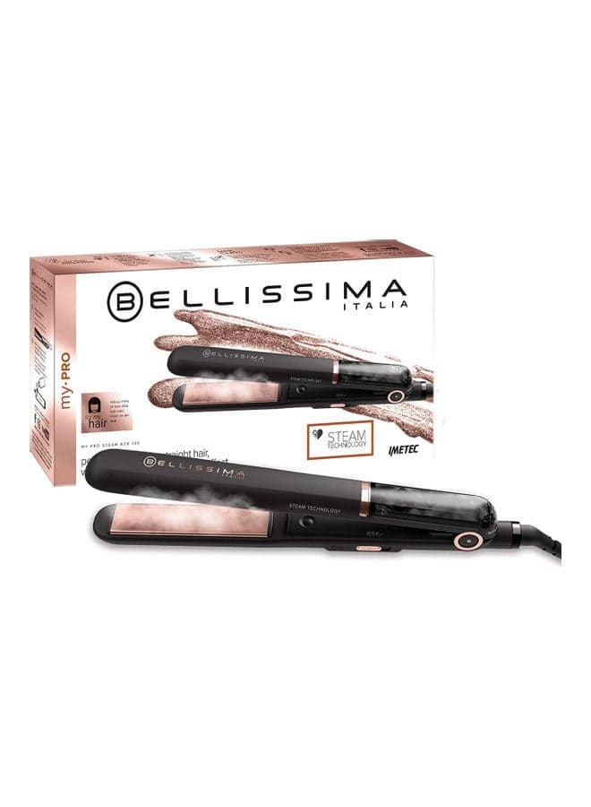Professional Steam Hair Straightener Black / Rose Gold