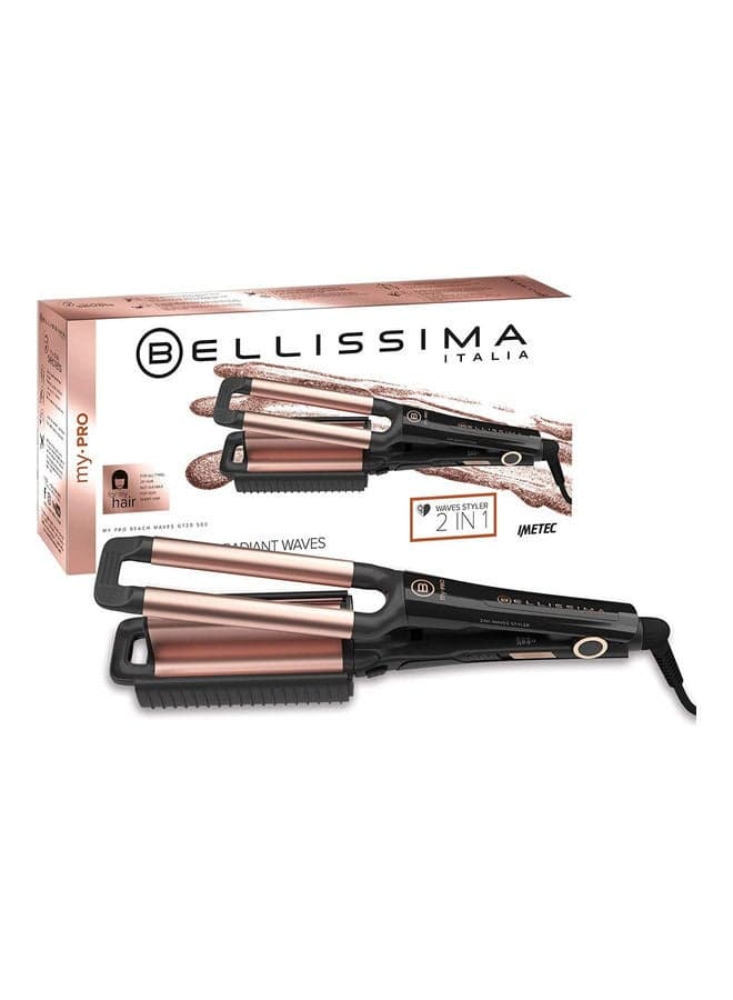 Beach Waves Hair Straightener Black / Rose Gold