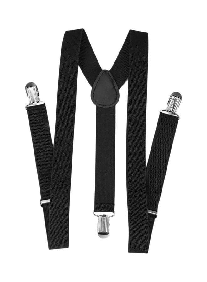 Adjustable Brace Clip-on Pants Elastic Y-Back Suspender Black