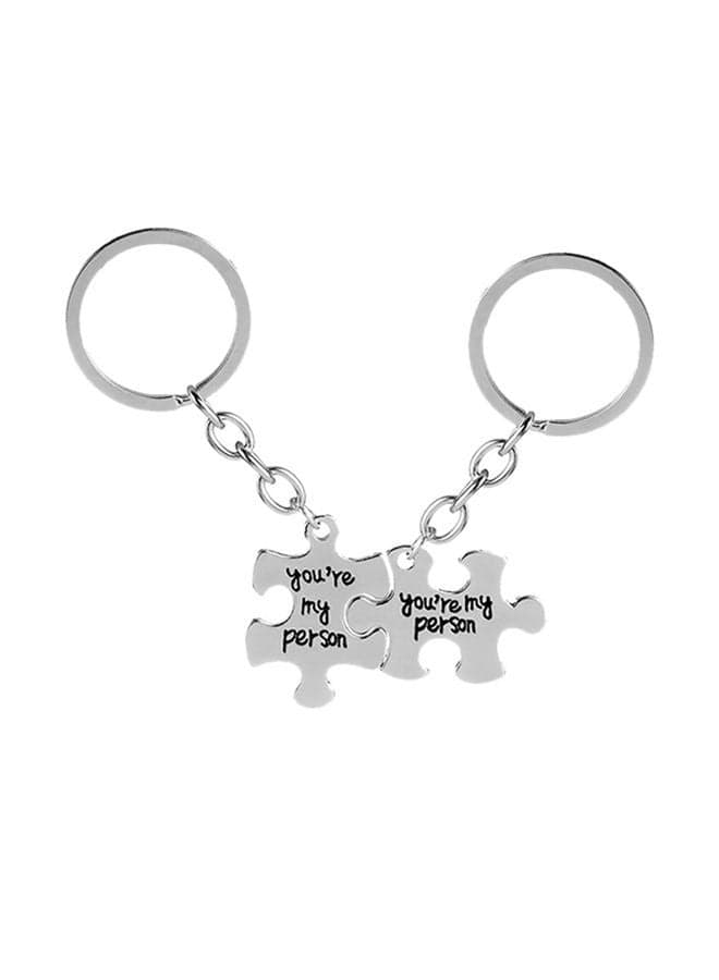 2-Piece Puzzle Shaped Keychain