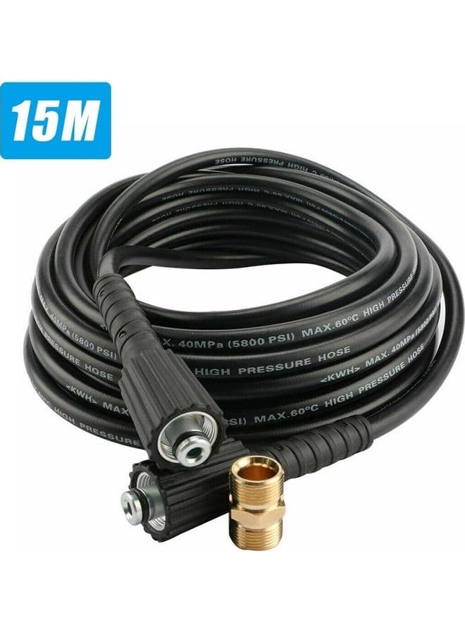Female Pressure Washer Hose Tool Black 15meter