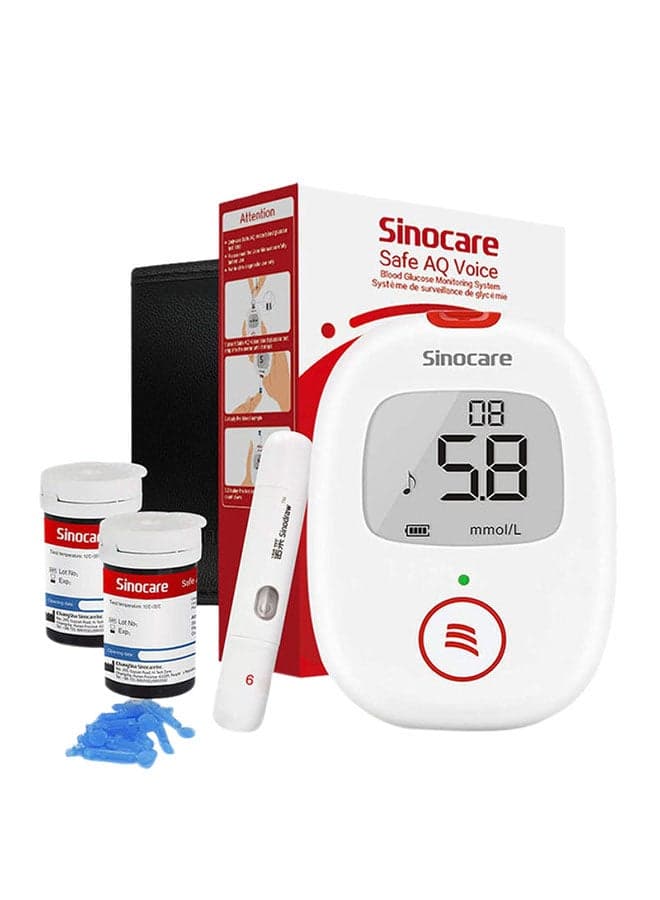 Safe AQ Voice Blood Glucose Monitoring System With 50 Test Strips And Lancets