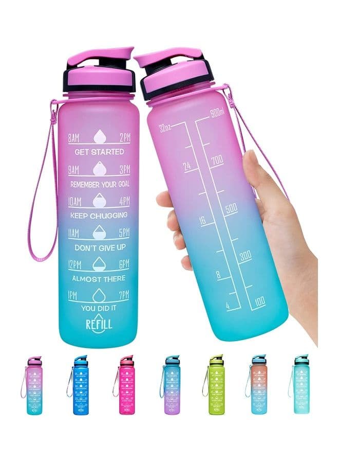 1L Large Water Bottle with Motivational Time Marker