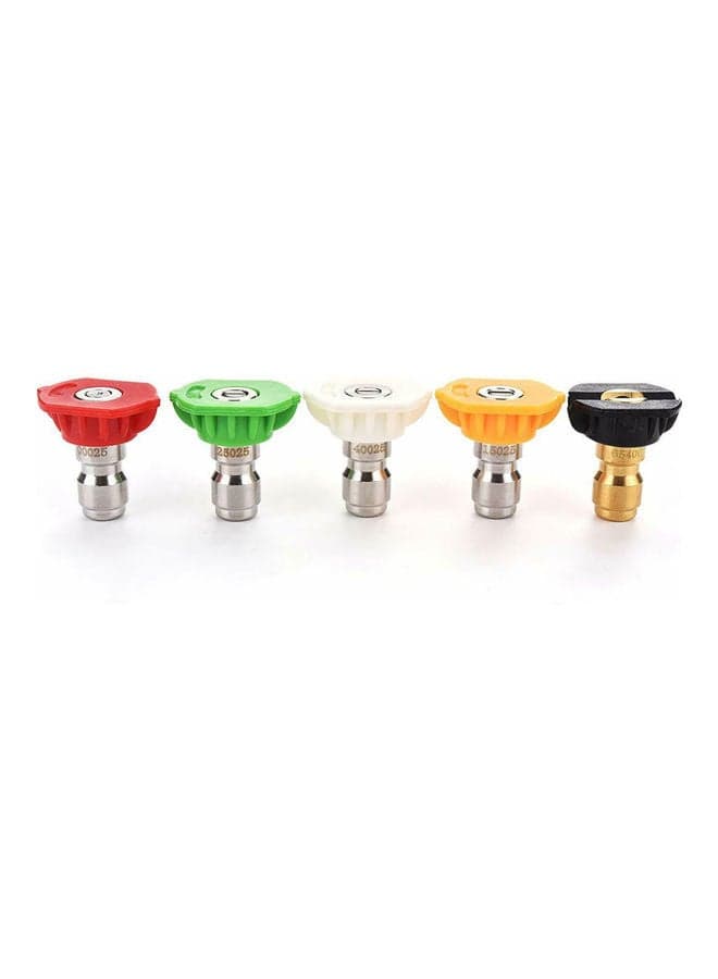 5-Piece High Pressure Power Washer Spray Nozzle Kit Multicolour