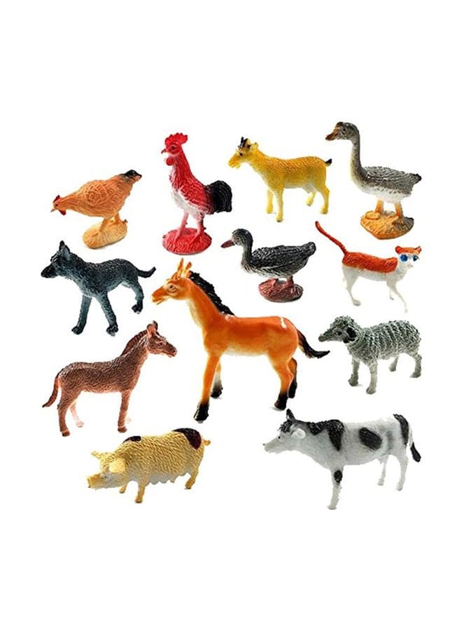 12-Piece Farm Animal Toy Set