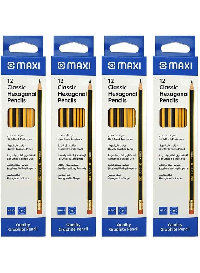 Pack Of 4 HB Pencil Multicolour