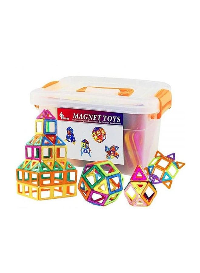 64-Piece Magnetic Toy Set Multicolor For Making Different Shapes 3+ Years Age Group