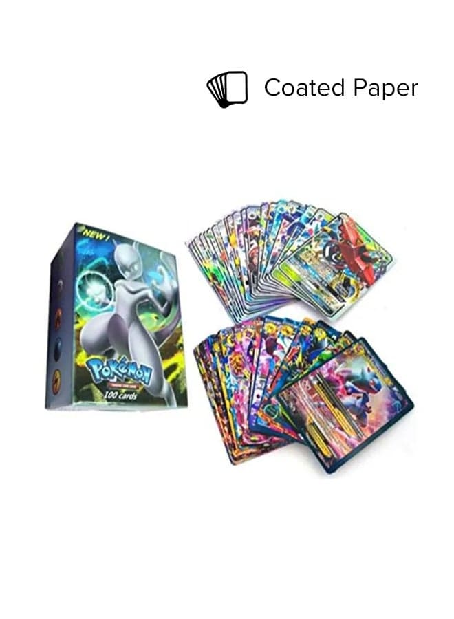 100-Piece EX GX Mega Trainer Energy Cards Game Playset - Assorted 5x5x12cm