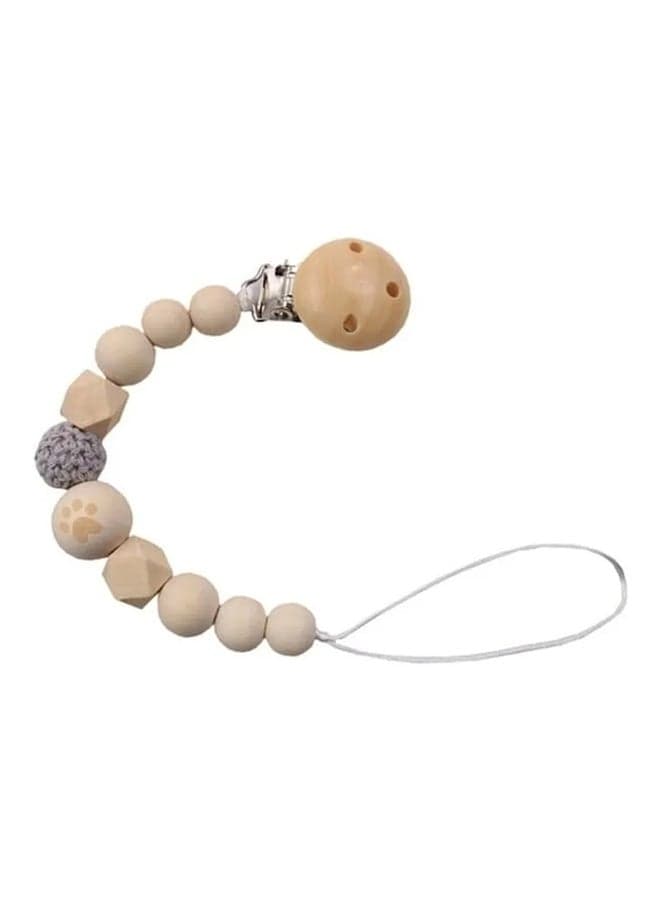 Cute Crochet Soft silicone Bead Pacifier Clip Holder and Teething Toy for Baby