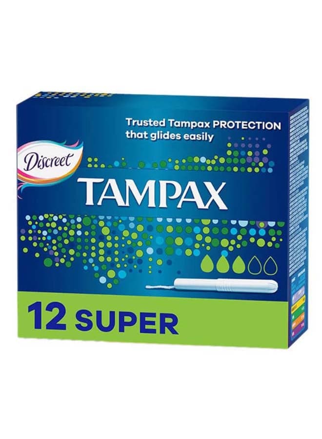 Cardboard Applicator Tampons Super Absorbency 12 Count 12 Count