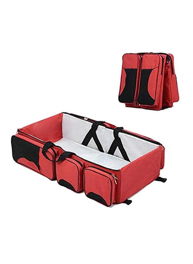 4-in-1 Multifunctional Large Capacity Traveling Baby Diaper Bag With Waterproof Cushioning - Red