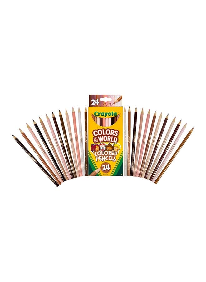 24 Piece Colors of the World Skin Tone Colored Pencils 20.96x8.95x1.65cm