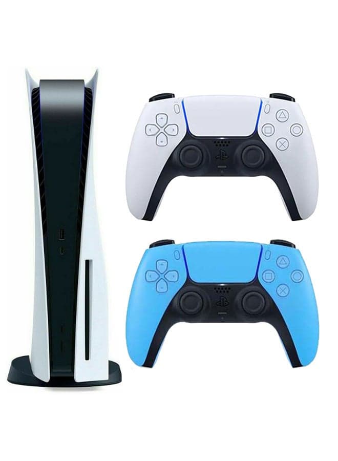 Play Station 5 Console (Disc Version) With Extra Wireless Controller -Blue/Black
