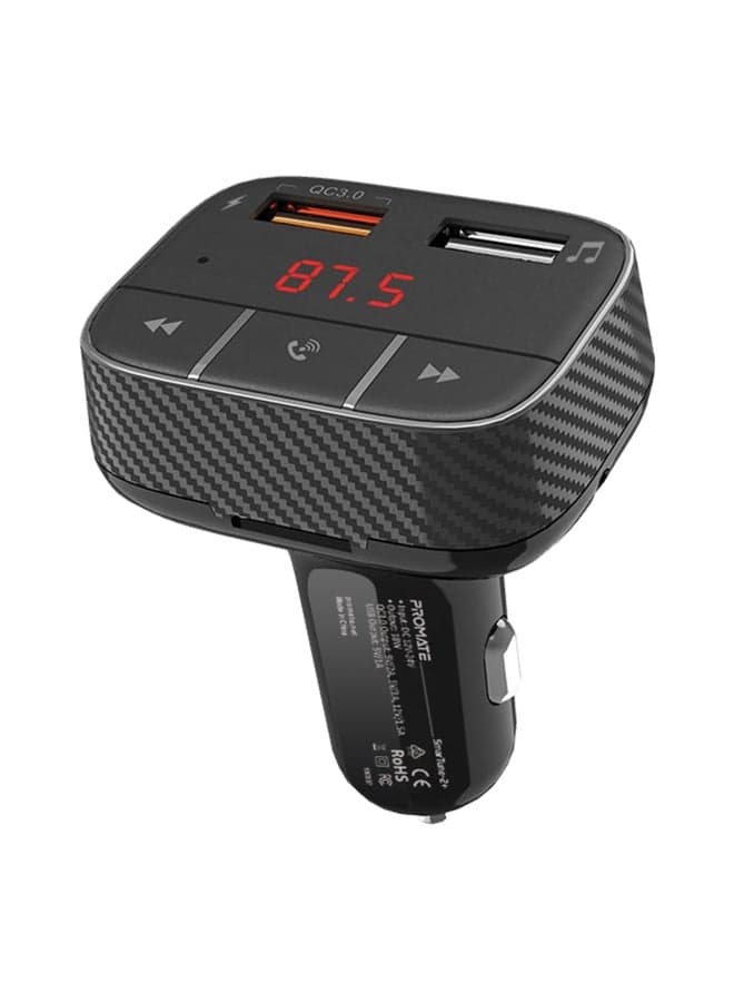 Car Wireless FM Modulator With Quick Charge 3.0 Port Black