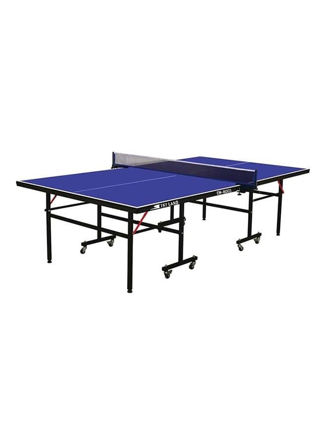 Single Folding Movable Tennis Table - Blue
