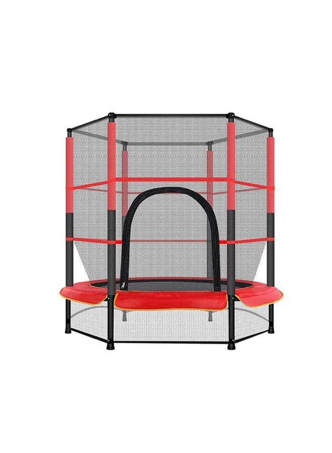 Indoor And Outdoor Jumper Portable 5.5ft Trampoline With Safety Net For Secure Fun Time 140X140X160cm