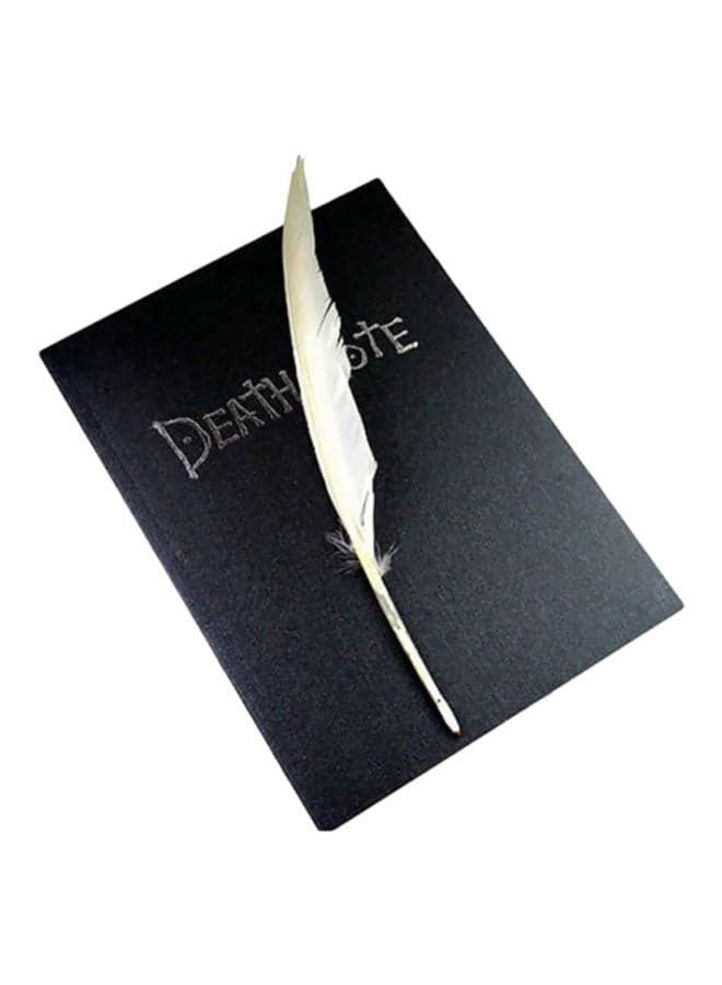 Death Note Yagami Light Cosplay Notebook with Feather Pen Black/White