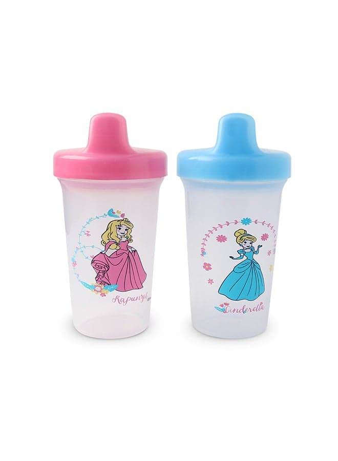 2-Piece Disney Princess Printed Sippy Cup Set,300 ml- Assorted