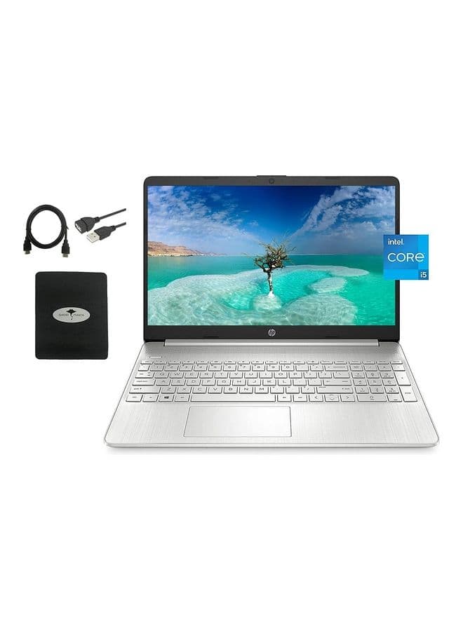 (Upgraded Version) Laptop With 15.6-Inch Display, Core i5-1135G7/32GB RAM/1TB SSD/Intel Iris Xe Graphics/Windows 11 With GM Accessories English/Arabic Silver
