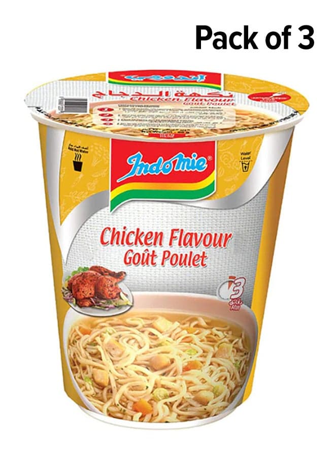 Pack of 3 Instant Cup Chicken Noodles 3X60grams Pack of 3