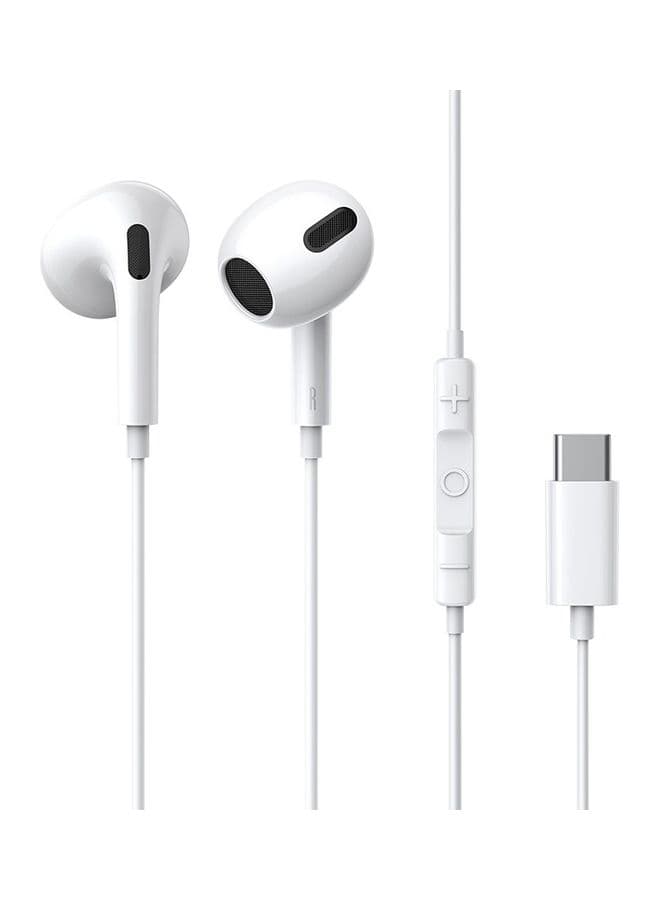 Type C Wired Earbuds Headphones with Microphone USB C Earphones with Volume Control & Support Call Compatible with Samsung Galaxy S23 Ultra/S23+/iPhone 15 Pro Max/Plus,/iPad Pro/MacBook Most USB C Devices White