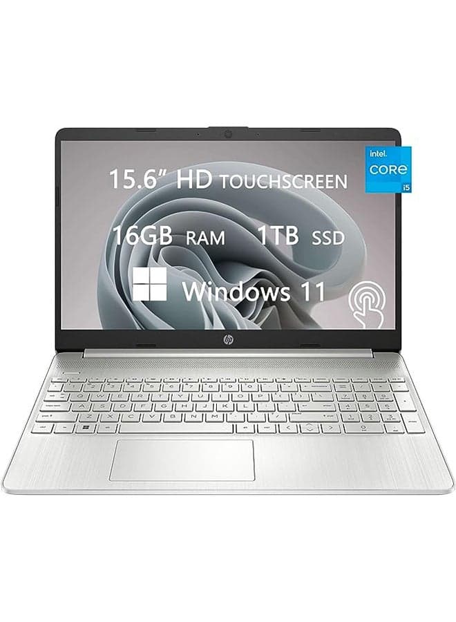 (Upgraded Version) 2022 Touch-Screen Laptop With 15.6-Inch Display, Core i5-1135G7 Processor/16GB RAM/1TB SSD/Intel Iris XE Graphics/Windows 11/ / English/Arabic Silver