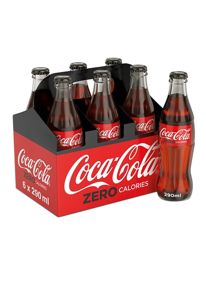 Zero Calories Carbonated Soft Drink Glass Bottle 290ml Pack of 6