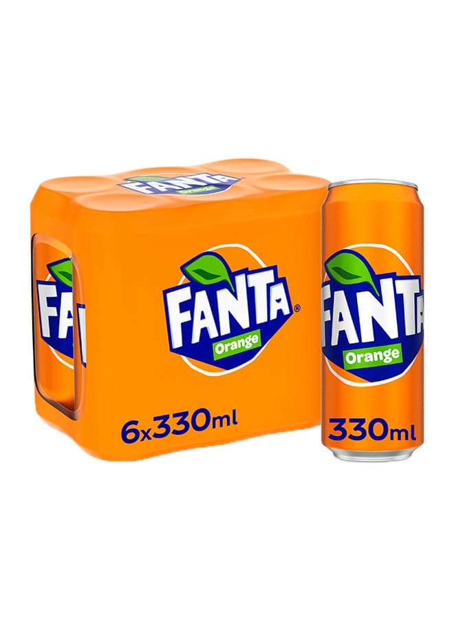 Orange Carbonated Soft Drink Can Orange 330ml Pack of 6