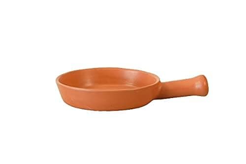 MITTI COOL Earthen Clay Frying Pan - 1.5 Liters | Microwave Safe Mitti Frying Pan for Cooking | Clay Kitchen Utensil | Gas Stove Compatible Organic Unglazed Pan - Pack of 1