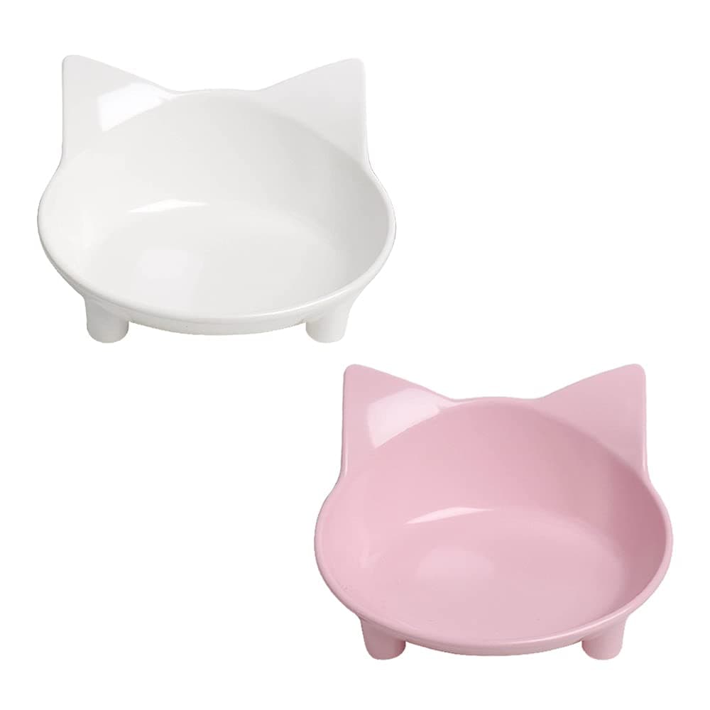 Cat Bowl Non-Slip Dog Dish Pet Food Bowls Shallow Water Bowl Wide Feeding Bowls for Whisker Fatigue Relief Pet Bowl for Rabbits Puppy (Safe Food-Grade Material)