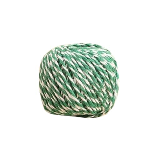 Twine, 1 Rolls 1.5mm ,DIY Crafts, Picture Display and Embellishments, Festive Twine for Gift Wrapping (Each 229 Feet),Green White