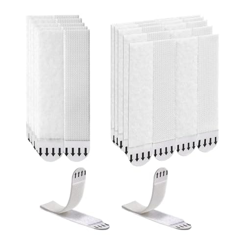 ALMEKAQUZ 24Pair Picture Hanging Strips, Traceless Velcro, Double-Sided Wall Hanging Fixed Stickers, No Punch Hanging Tool, Picture Hanging Kit No Wall Damage for Frames Home Decorations (19x92mm)
