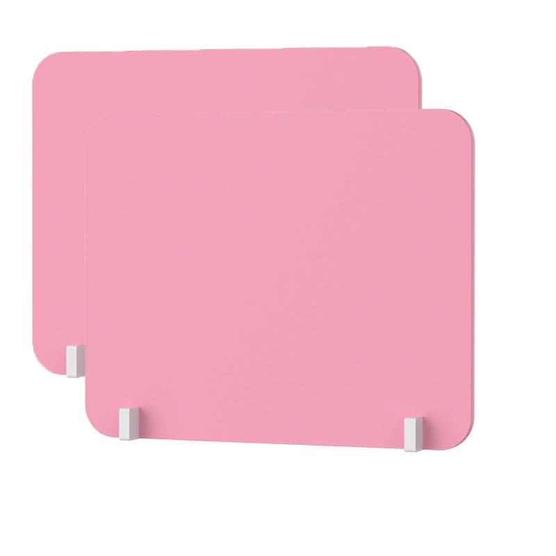 ALMEKAQUZ 2Pcs Acrylic Desk Divider Panel – 30x40cm Privacy Screen for Office & Student Study, 2-Pack Sturdy Table Partition for Workspace Separation & Focus (Pink)