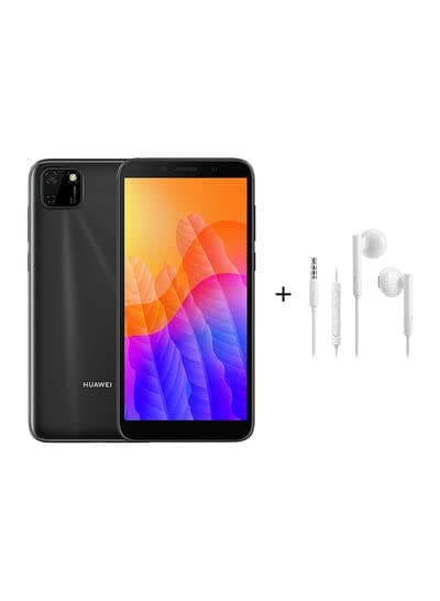 Huawei Y5P Smartphone,Dual SIM,32 GB ROM, 2 GB RAM,8MP,3020 mAh,5.45" Display - Midnight Black + AM115 White
