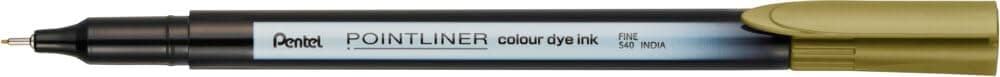 Pentel S40 Pointliner Pen, Colour Dye Ink, 0.4mm Line, Golden Brown ink (One Pen)