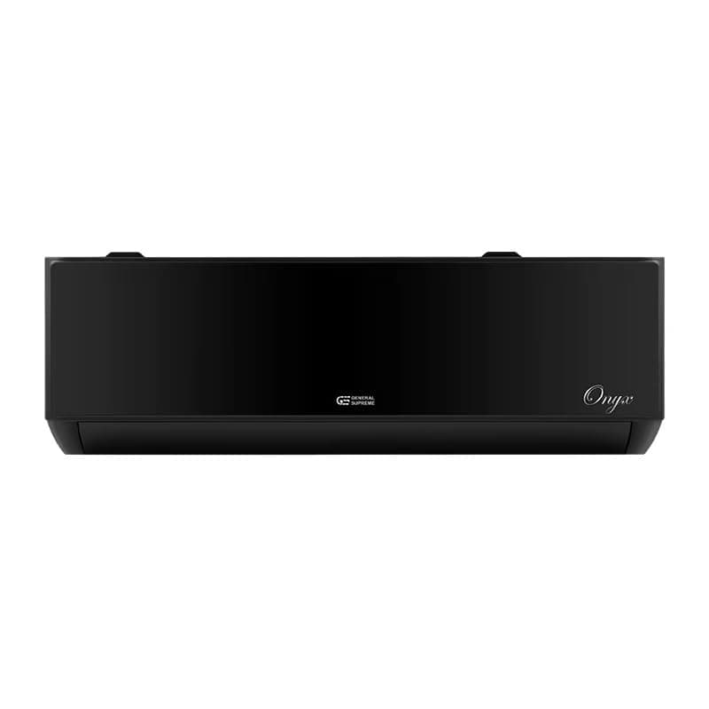 مكيف هواء سبليت اونيكس GSBO180C من جينيرال سوبريم، عاكس كهربائي، 18400 وحدة، تحكم واي فاي، ريش ذهبي، تبريد تربو، توزيع هواء (ثلاثي الأبعاد)، أسود