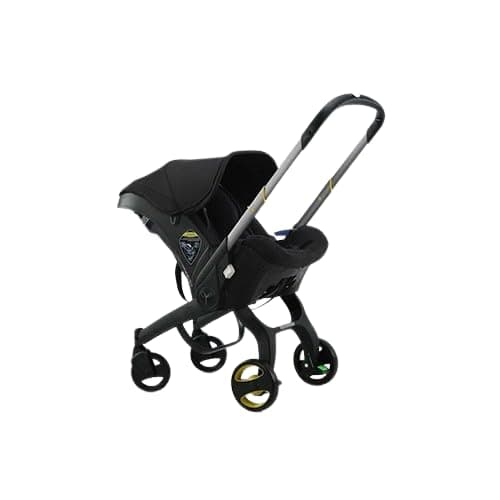 4 in 1 Foldable Baby Stroller, Grey and Black, Aluminum Frame, 5.5-6.5 Inch PU Wheels, Reversible Handle (Black)